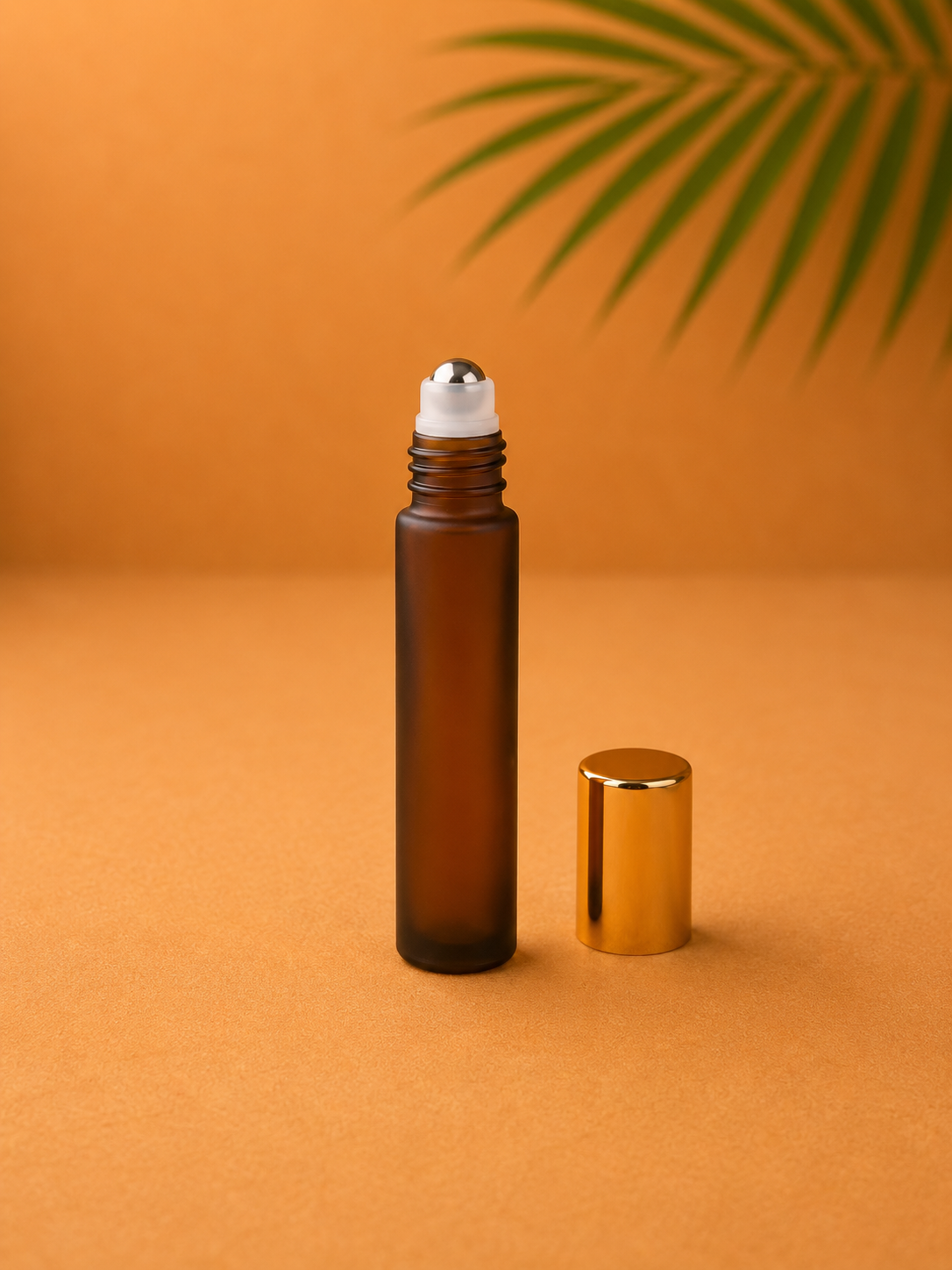 Klaaspudel roll-on 10 ml (pruun-kuldne)